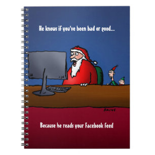 Caderno Espiral Ele Sabe Se Você Foi Mau Papai Noel Engraçado
