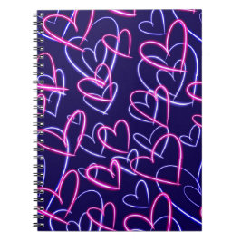 Caderno Espiral Electric Hearts Glow 