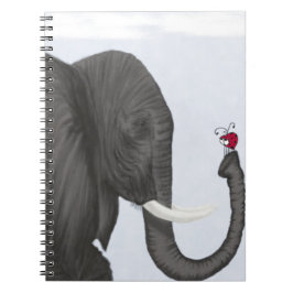 Caderno Espiral Elefante Adorável e Ladybug Bonito