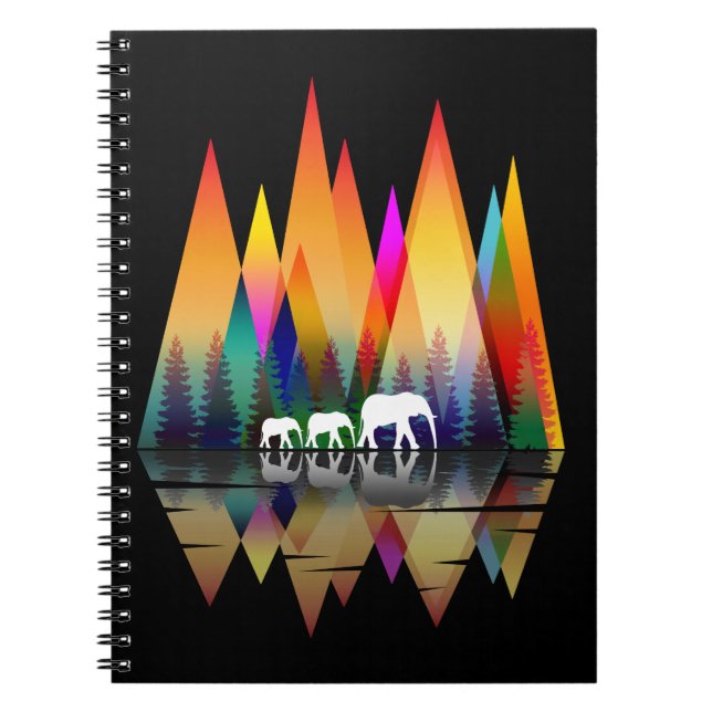 CADERNO ESPIRAL ELEFANTE ARCO-ÍRIS DE MONTE (Frente)