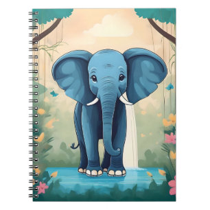Caderno Espiral Elefante Balear Azul,