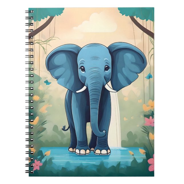 Caderno Espiral Elefante Balear Azul, (Frente)