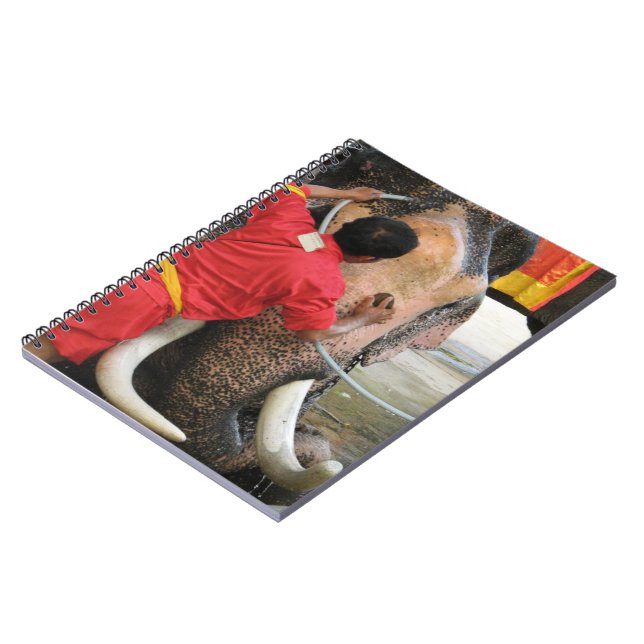 Caderno Espiral Elefante Bathtime... Ayutthaya, Tailândia (Left Side)