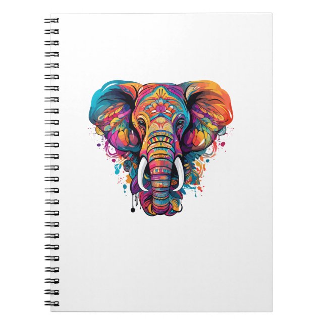Caderno Espiral Elefante Colorido (Frente)