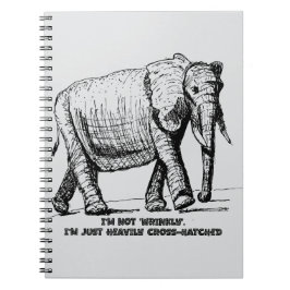 Caderno Espiral Elefante com sombreado forte entrecruzado