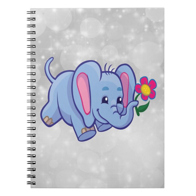 Caderno Espiral Elefante de banda desenhada (Frente)