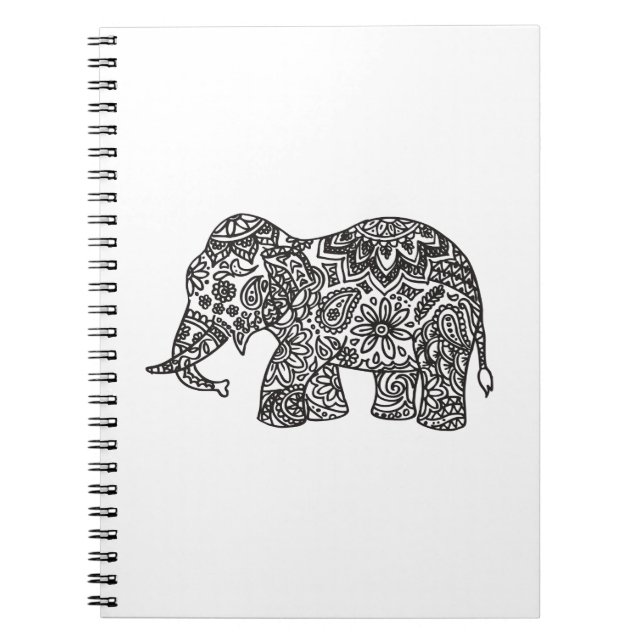 Caderno Espiral Elefante do Doodle (Frente)
