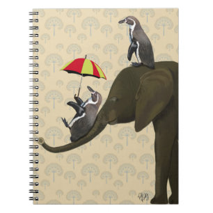 Caderno Espiral Elefante e pinguins