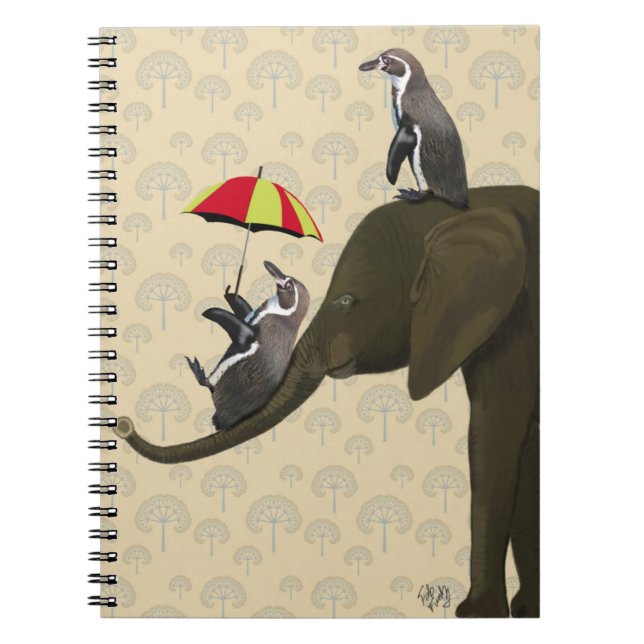 Caderno Espiral Elefante e pinguins (Frente)