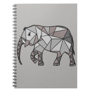 Caderno Espiral Elefante Geométrico Bishop Cinza 2