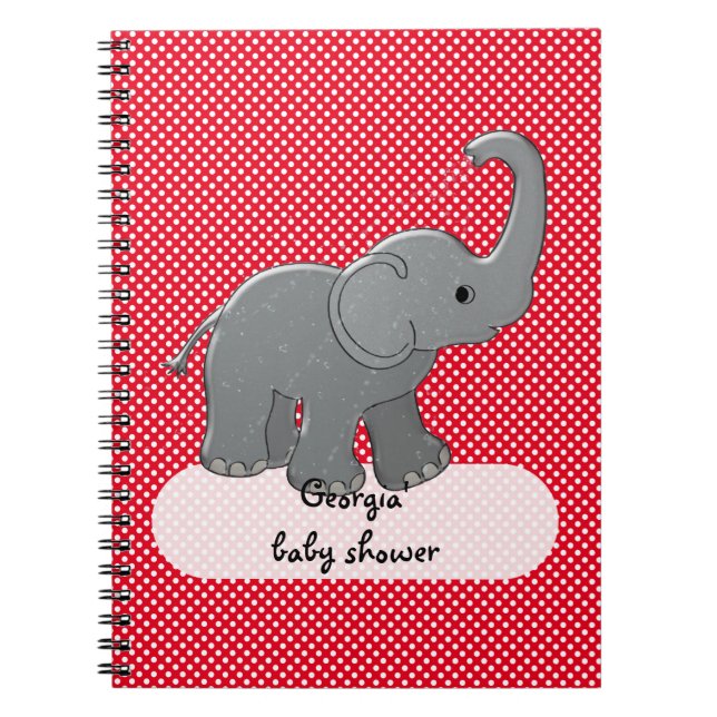 Caderno Espiral elefante vermelho do bebê (Frente)