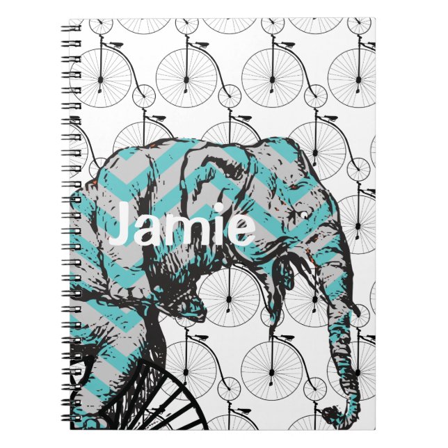 Caderno Espiral Elefantes Mais Bikes Iguais IIKES! (Frente)