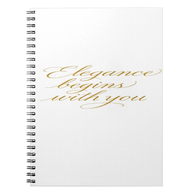 Caderno Espiral Elegance Begins With You: Motivational Quote    (Frente)