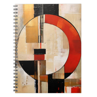 Caderno Espiral Elegância Celestial: Exploração de Abstrato em Bei