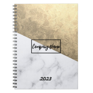 Caderno Espiral Elegância Clássica Nome Personalizado Mármore Bran