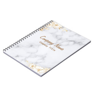 Caderno Espiral Elegância Clássica Nome Personalizado Mármore Bran