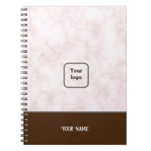 Caderno Espiral Elegância Clássica Personalizar Nome Mármore Branc