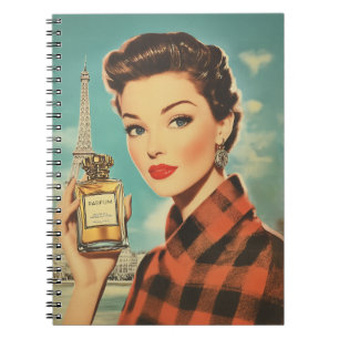 Caderno Espiral Elegância de Anúncio Perfume em Paris