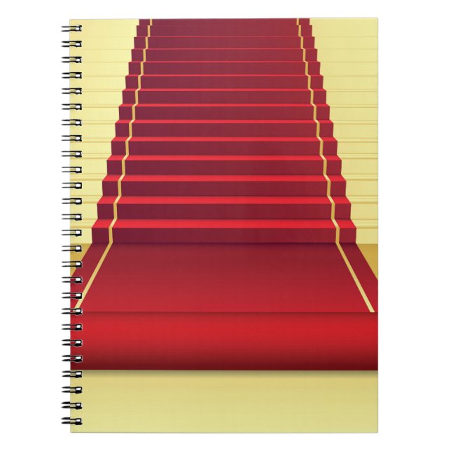 Caderno Espiral Elegância de tapetes vermelhos: fundo de vindima. (Frente)