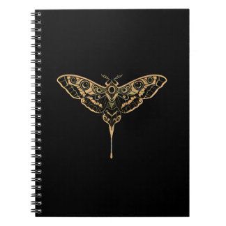 Caderno Espiral Elegância Escura Noir & Dourado
