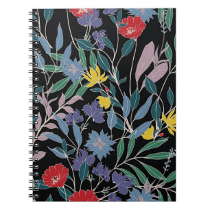 Caderno Espiral Elegância Floral: Fundo Abstrato Vintage