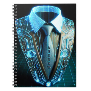 Caderno Espiral Elegância futura - Notebook clássico com gravata e