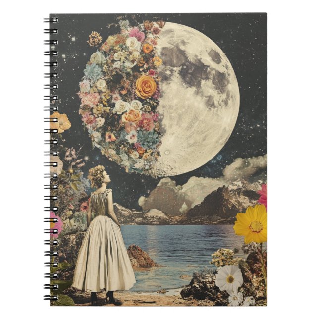 Caderno Espiral Elegância Lua - Mulher com Lua (2) (Frente)
