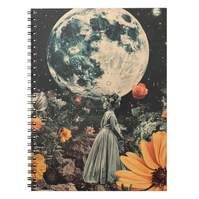 Caderno Espiral Elegância Lua - Mulher com Lua (3) (Frente)