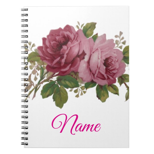Caderno Espiral Elegância Rosa Rosa   (Frente)
