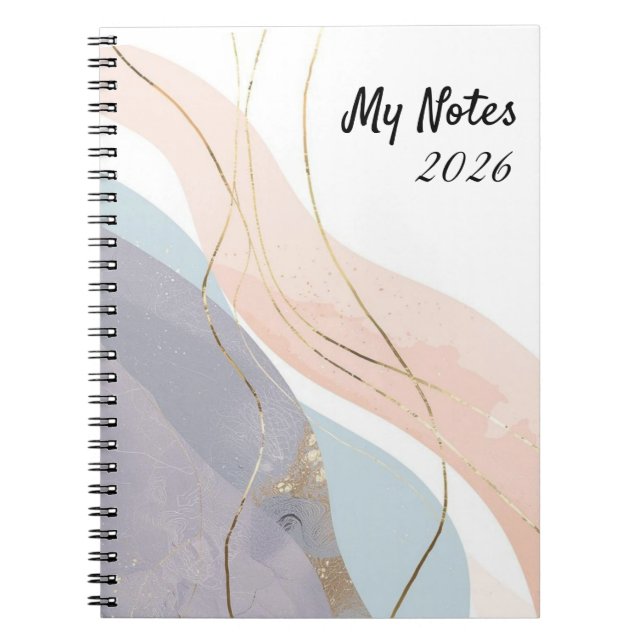 Caderno Espiral Elegant Abstract Gold Foil Professional Notebook (Frente)