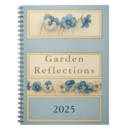 Caderno Espiral Elegant Blue Pansy Watercolour Notebook — Garden 