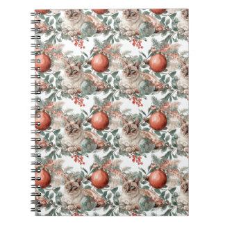 Caderno Espiral Elegant Christmas Cat