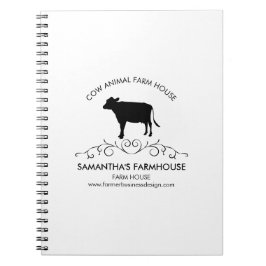 Caderno Espiral Elegant Farm Cow Silhouette