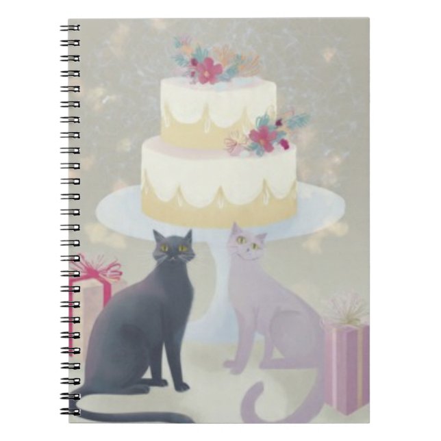 Caderno Espiral Elegant Festive Feline Celebration (Frente)