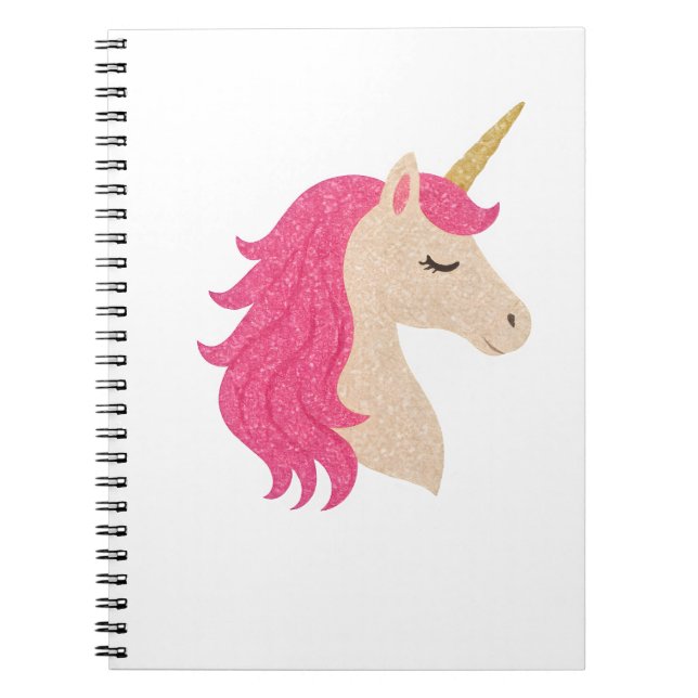 Caderno Espiral Elegant Glitter Unicorn with Sparkle Style (Frente)