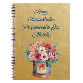 Caderno Espiral Elegant Gold Administrative Professionals Day