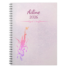 Caderno Espiral Elegant Golden Floral Vine spiral notebook 