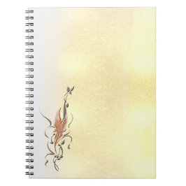 Caderno Espiral Elegant Golden Floral Vine Spiral Photo Notebook