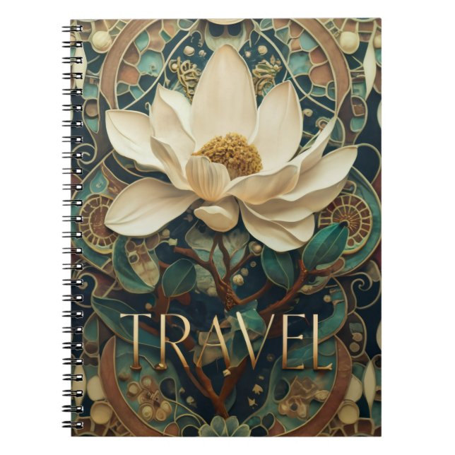 Caderno Espiral Elegant Lotus Flower  (Frente)