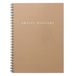 Caderno Espiral Elegant Minimalist Tan Monogram