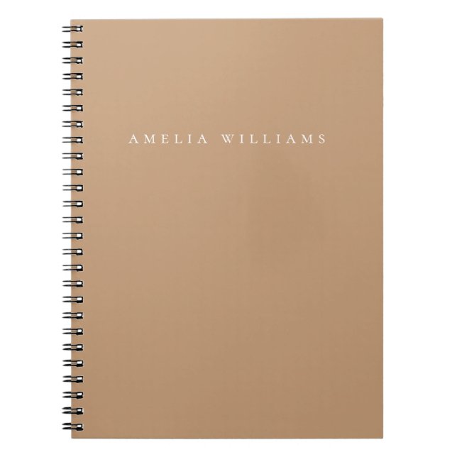 Caderno Espiral Elegant Minimalist Tan Monogram (Frente)