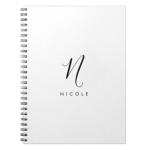 Caderno Espiral Elegant Monogram Black and White Notebook