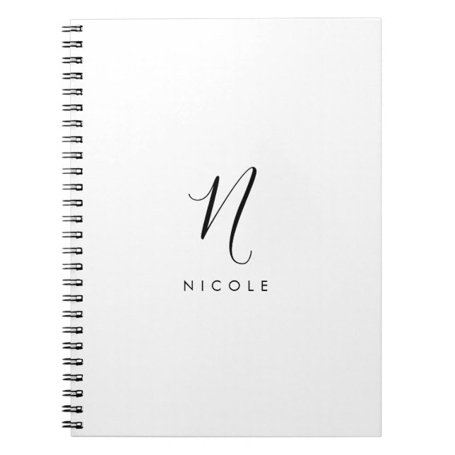 Caderno Espiral Elegant Monogram Black and White Notebook (Frente)
