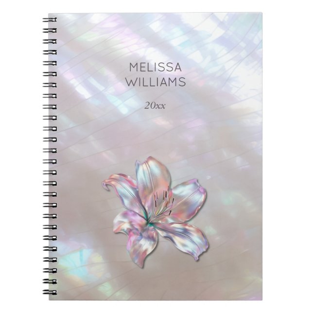 Caderno Espiral Elegant Mother-of-Pearl Lily (Frente)