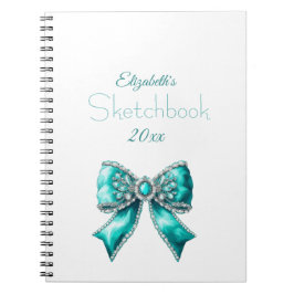 Caderno Espiral Elegant Personalized Name Notebook with Bow
