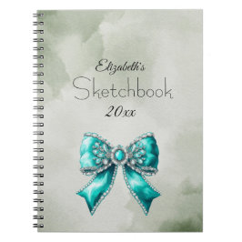 Caderno Espiral Elegant Personalized Name Notebook with Bow