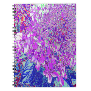 Caderno Espiral Elegant Purple and Blue Limelight Hydrangea