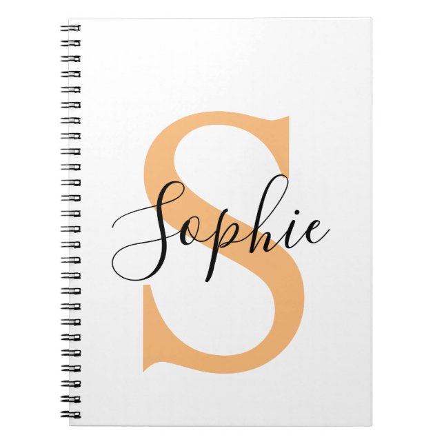 Caderno Espiral Elegant Script Custom Name Personalized Gift (Frente)