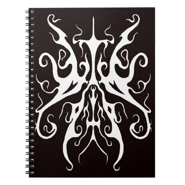 Caderno Espiral Elegant White Tribal Mask Abstract Design (Frente)