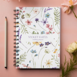 Caderno Espiral Elegant Wildflower Wild Flower Floral Custom